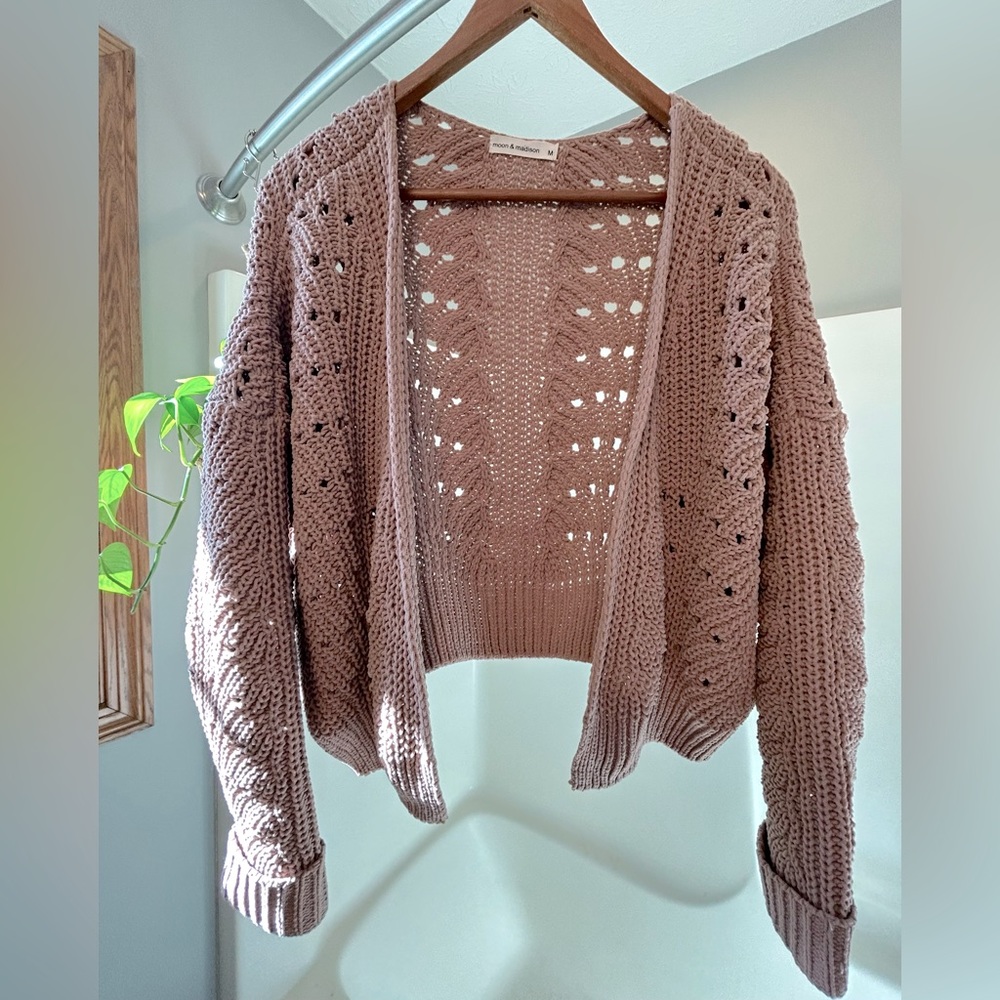 Moon and Madison Crop Knit Cardigan